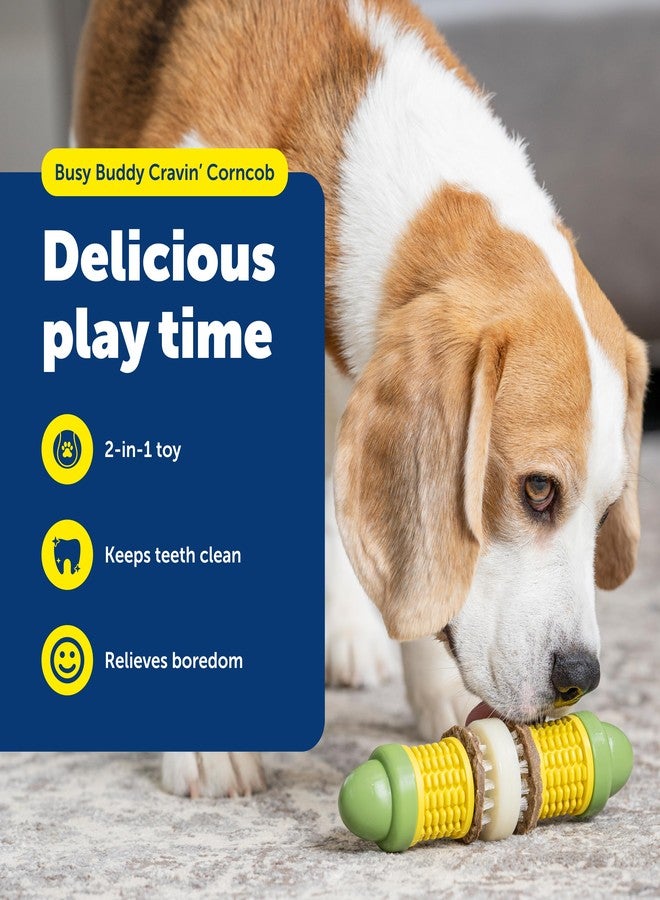 بيت سيف لعبة PetSafe Busy Buddy Cravin' Corn - لعبة تغذية بطيئة قابلة للتعديل مع حلقات مكافآت قابلة لإعادة التعبئة - تنظف الأسنان واللثة، وتعالج الملل، وتبطئ عادات الأكل - صغيرة/متوسطة - للكلاب التي يتراوح وزنها بين 25 و50 رطلاً - Image 2